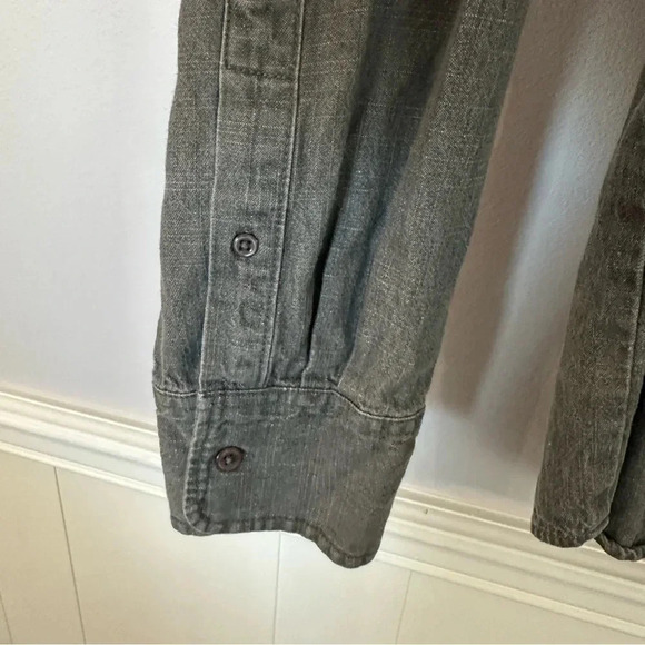 Open Trails Men's Long Sleeve Dark Gray Casual Cotton Button Down Size L GUC - Picture 5 of 6